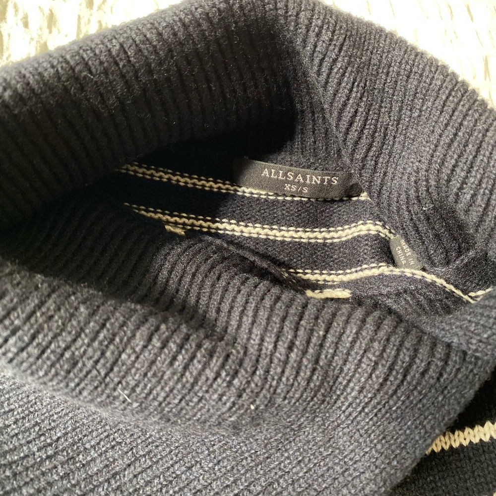 All Saint asymmetrical striped sweater